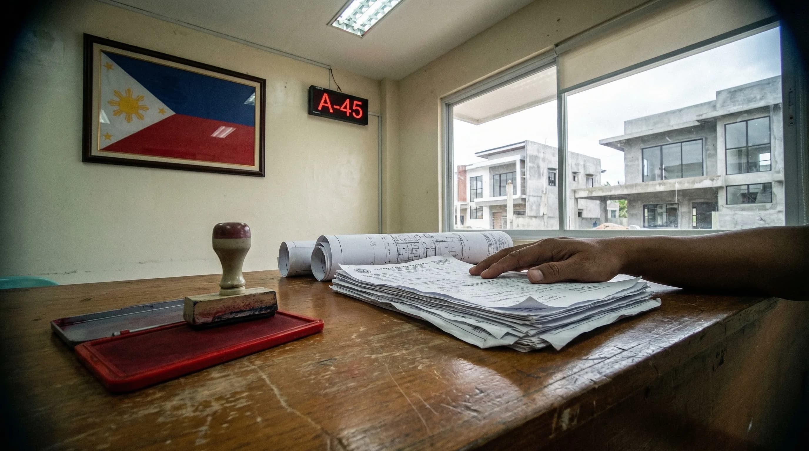 Construction permits and architectural plans for a villa build on Siargao Island