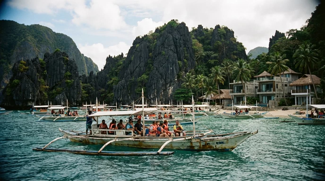 El Nido Palawan coastline with limestone cliffs and turquoise water