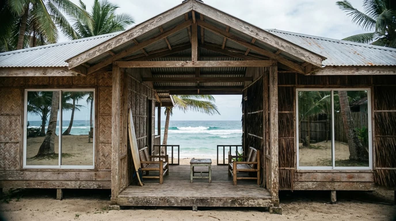 Completed beachfront cottage on Siargao island