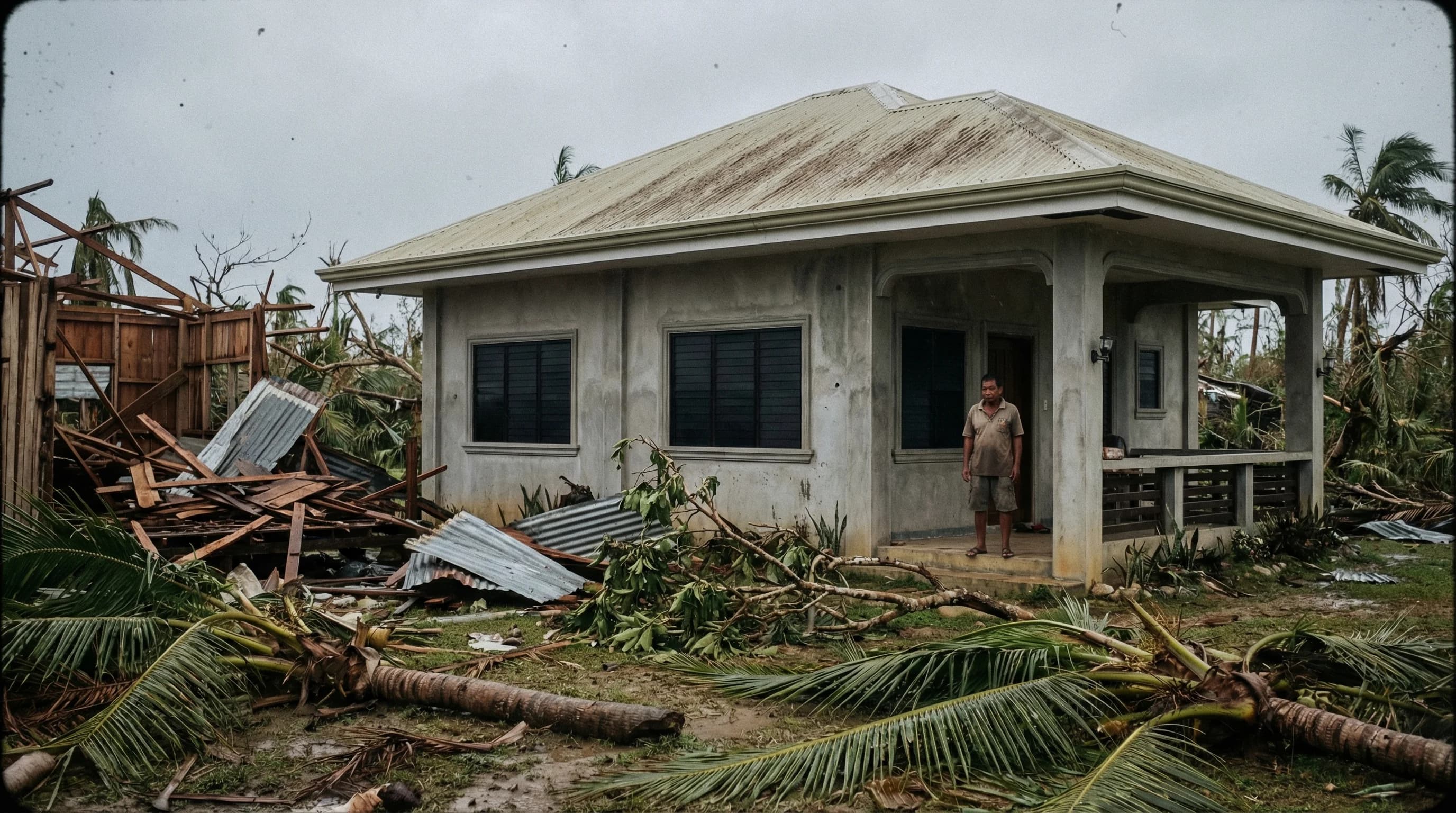 Reinforced concrete villa on Siargao withstanding heavy tropical storm winds