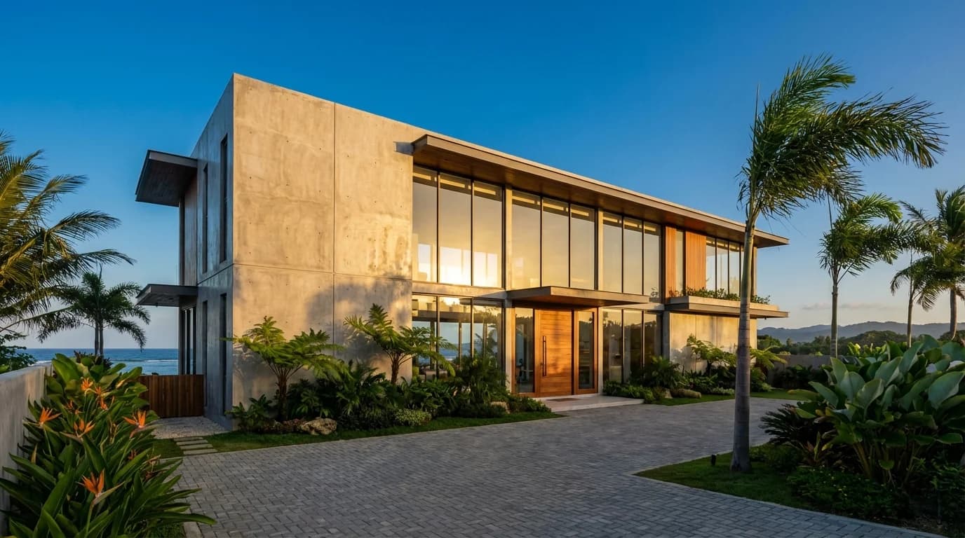 Finished villa exterior on Siargao island